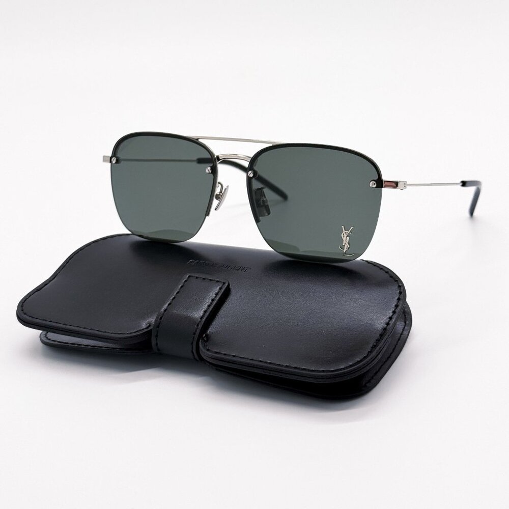 NEW SAINT LAURENT SL309 M 002 SUNGLASSES SL309 001 SILVER UNISEX SL309M 002 - Picture 2 of 10